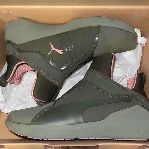 Puma Olive & Pink Sneakers - Picture 1 of 4
